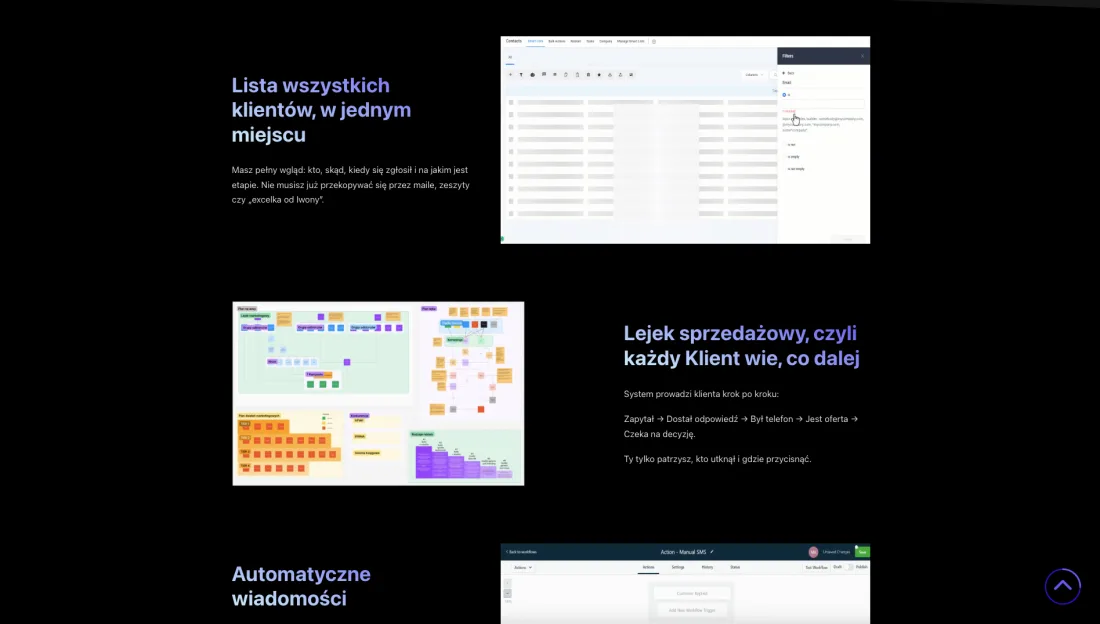 CRM implementation — zrzut ekranu